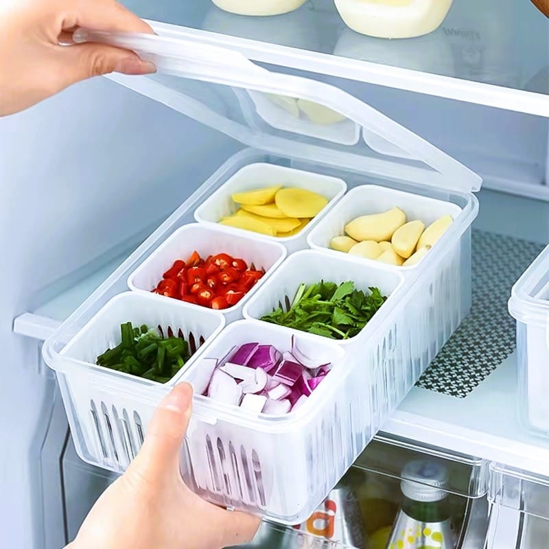đ§ 6-Grid Fridge Storage Box-Code: 8536