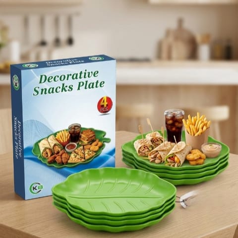 🍃 Decorative Leaf-Shaped Snacks Plate Set-Code: 13168