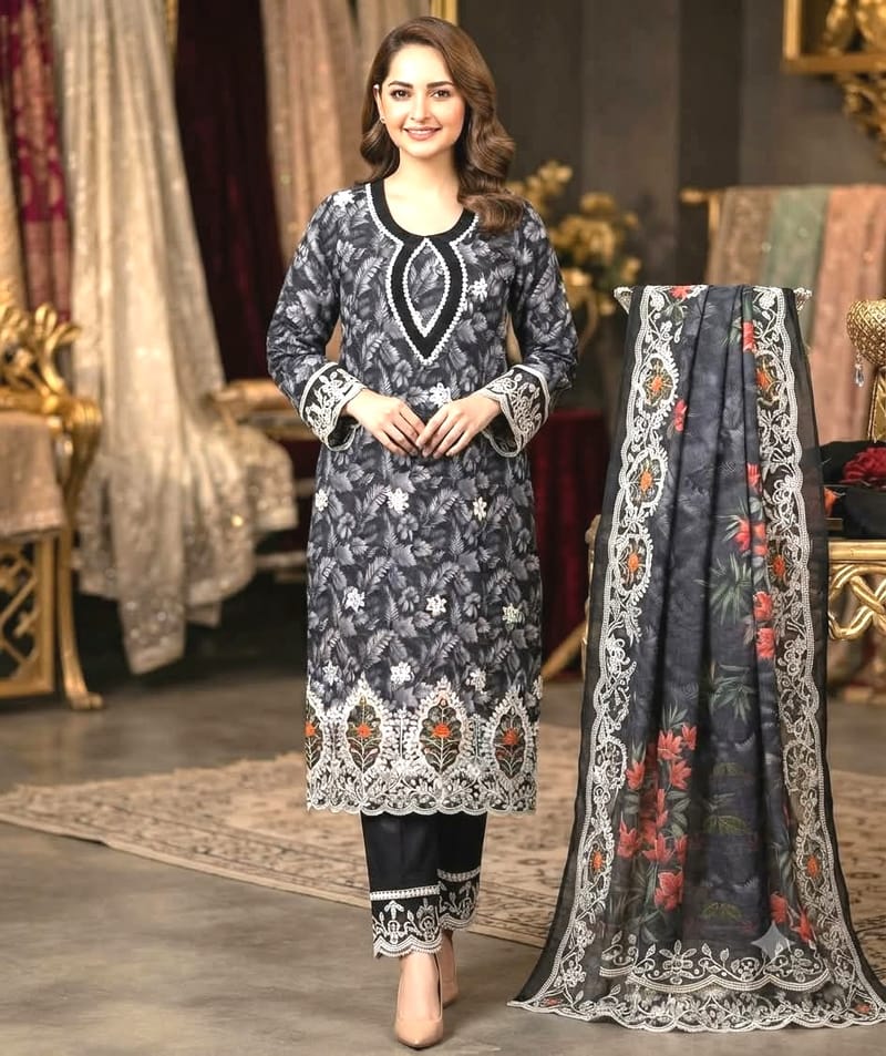 Leaser Cut Readymade Three Piece