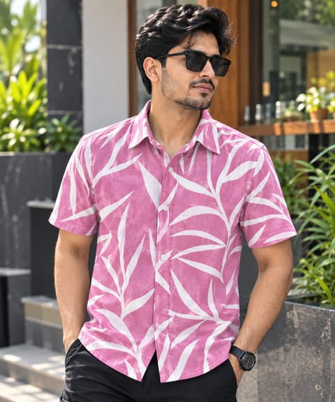 Print Shirt Cotton Half Sleeve For Men's