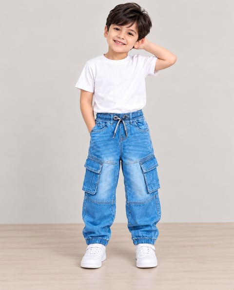 Boys Denim Baggy Joggers Pant 2-12Y