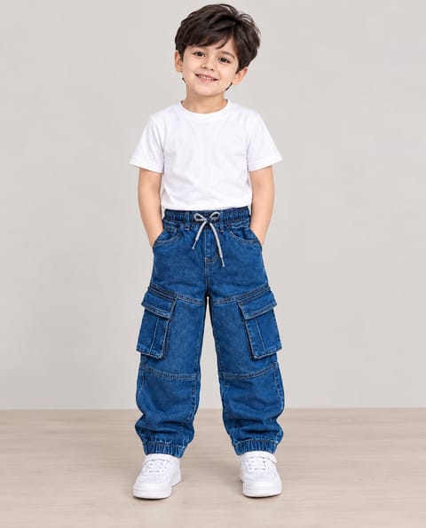 Boys Denim Baggy Joggers Pant 2-12Y