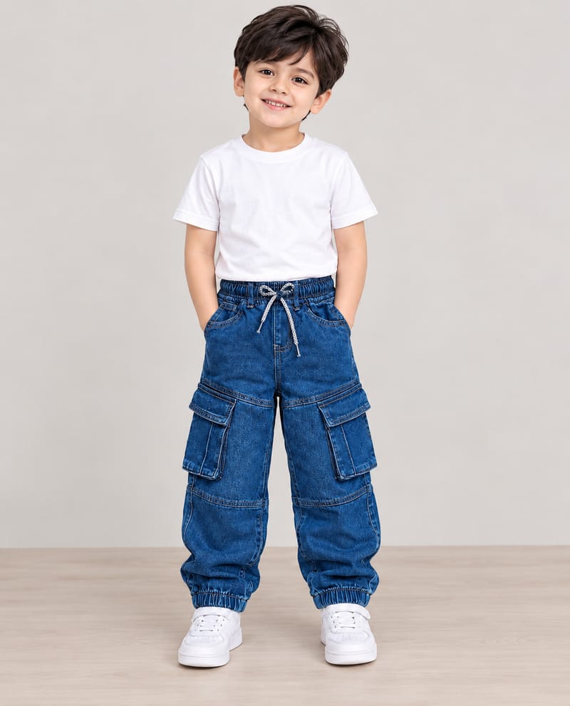 Boys Denim Baggy Joggers Pant 2-12Y