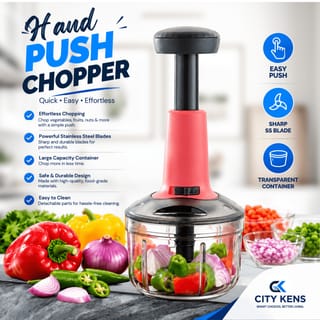 DTC Deen Push Chopper 700ML – Manual Vegetable & Food Chopper 1