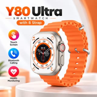 Y80 Ultra Smartwatch with 8 Straps – স্মার্ট স্টাইল, এক ঘড়িতেই 1
