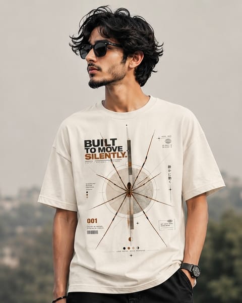 Built to Move Silently Graphic Oversized T-Shirt