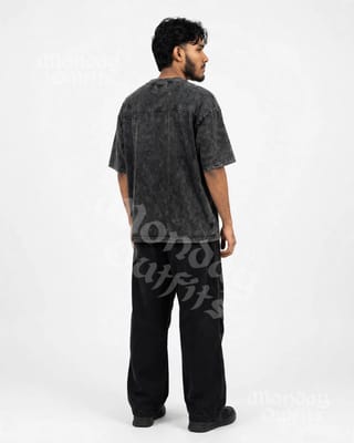 The Black Dog | Premium Acid Wash Drop Shoulder | 220+ GSM | MONDAY Outfits 2