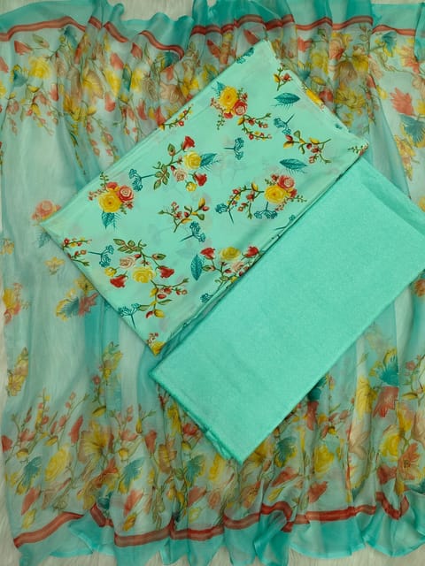 Indian Risika Silk Unstitch Three Piece
