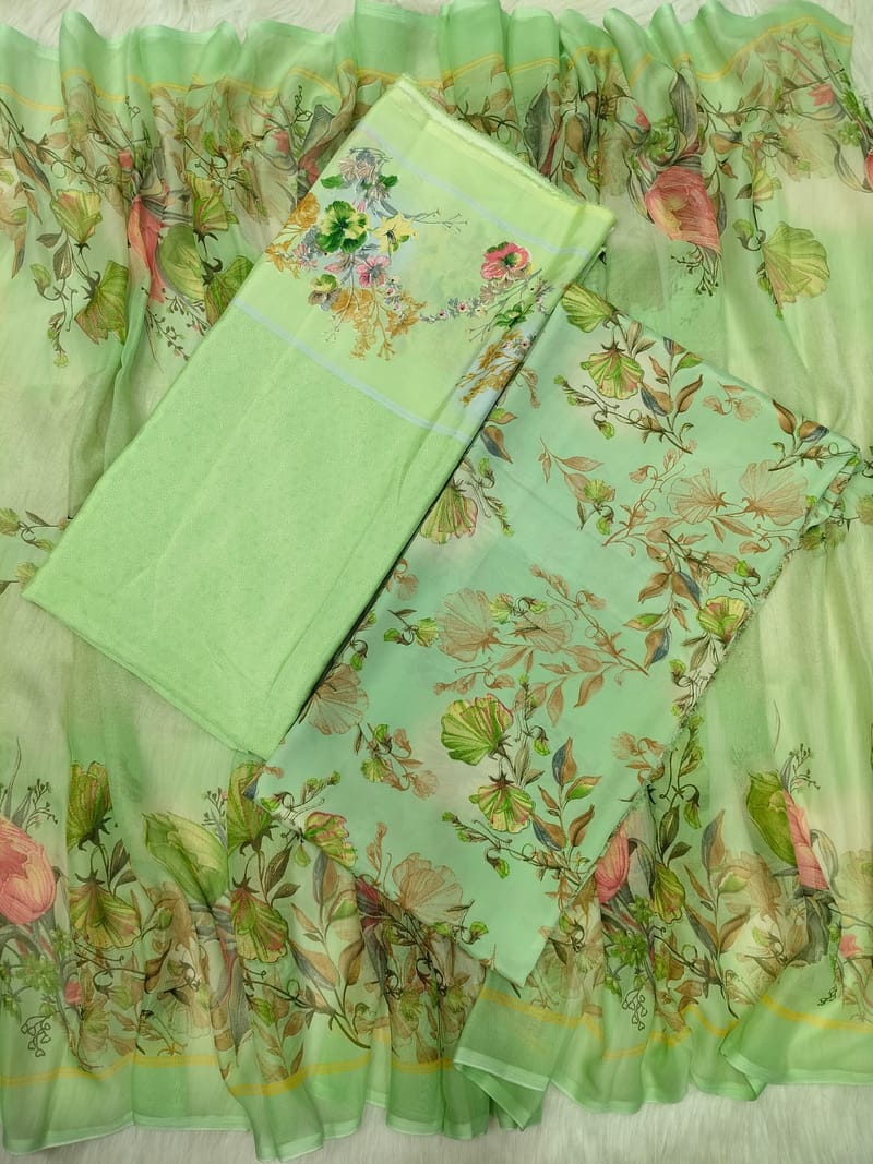 Indian Risika Silk Unstitch Three Piece