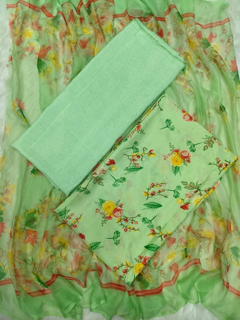 Indian Risika Silk Unstitch Three Piece