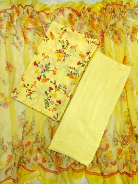 Indian Risika Silk Unstitch Three Piece