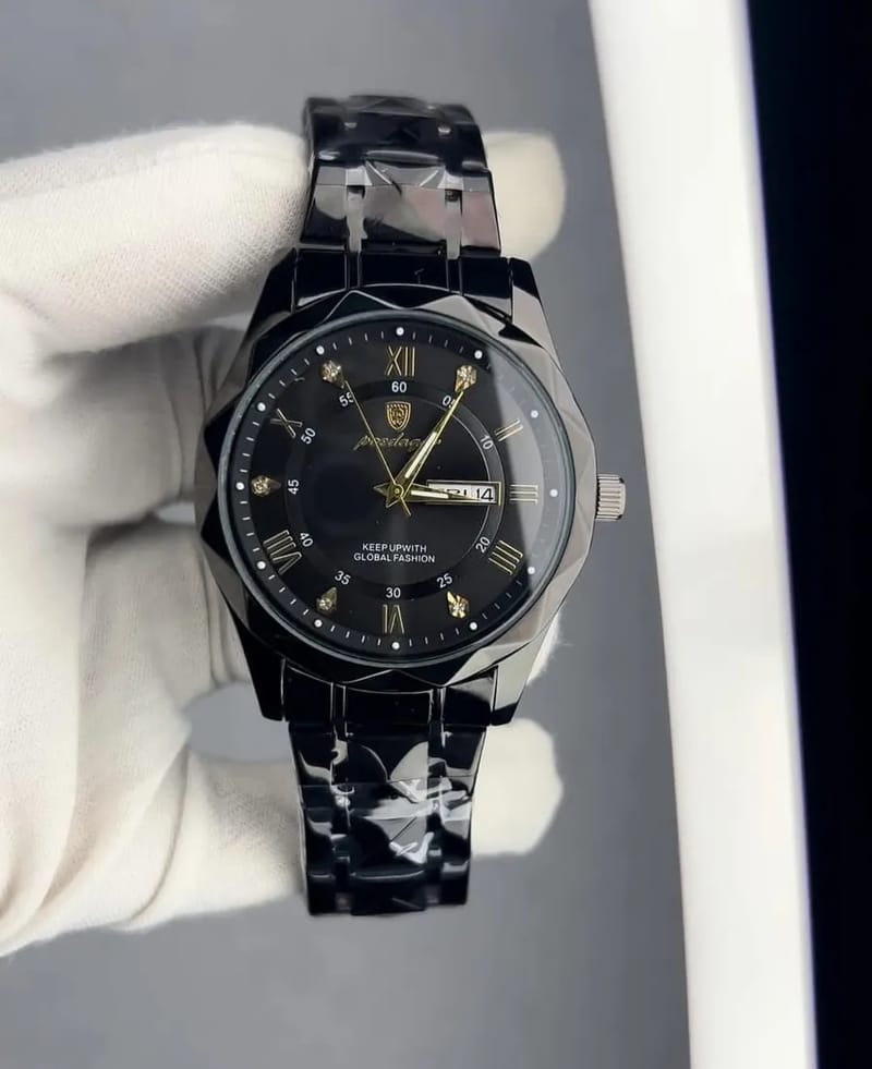 NEW POEDAGAR 615 Quartz Stainless Steel Watch For Men