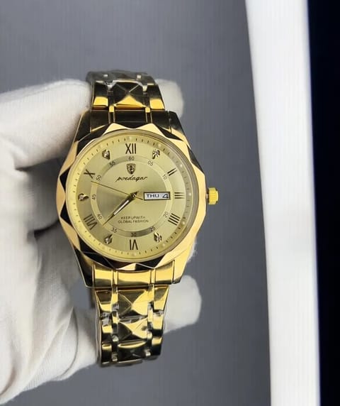 NEW POEDAGAR 615 Quartz Stainless Steel Watch For Men