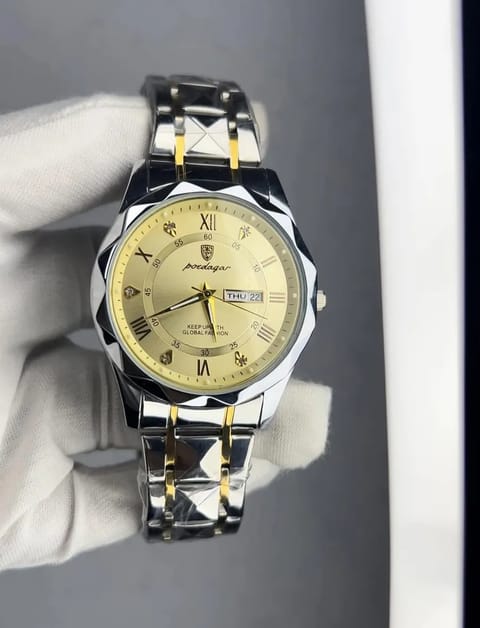 NEW POEDAGAR 615 Quartz Stainless Steel Watch For Men