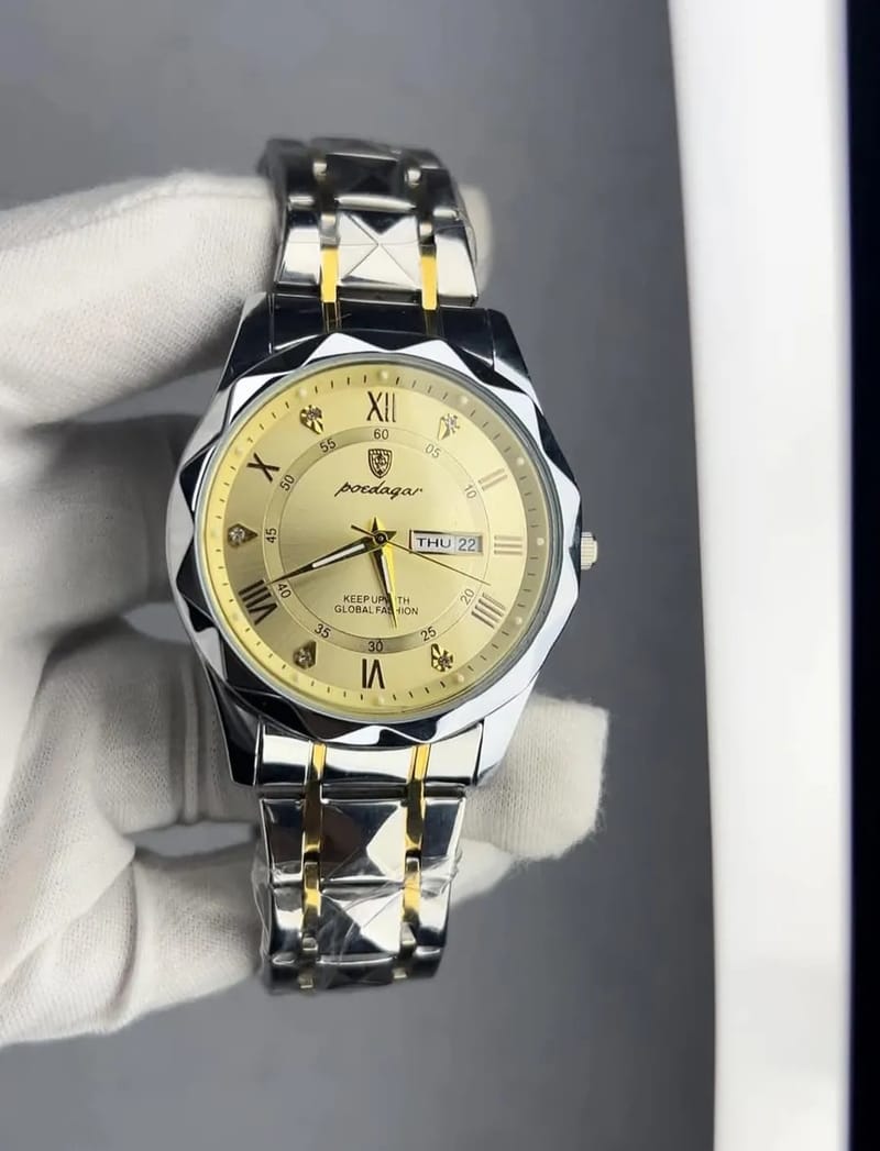 NEW POEDAGAR 615 Quartz Stainless Steel Watch For Men