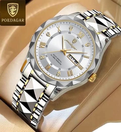 POEDAGAR 615 Diamond Cut Watch For Men