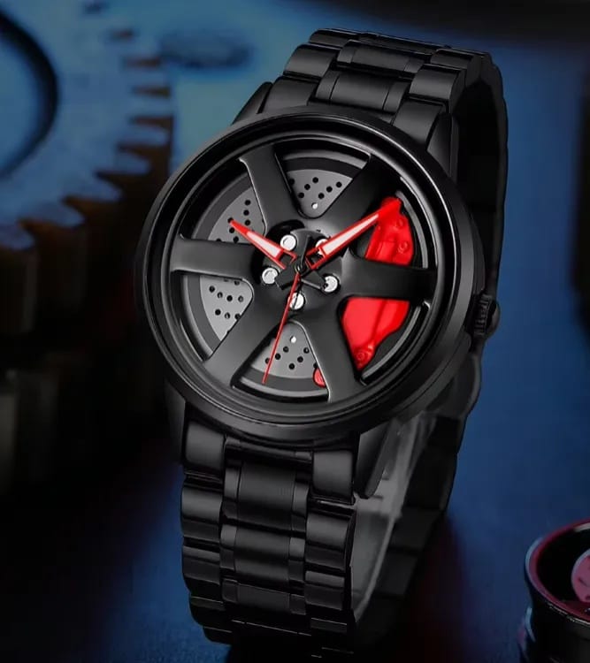 Men's Car Wheel Watch(মাঝখানে চাকা ঘুরবে
