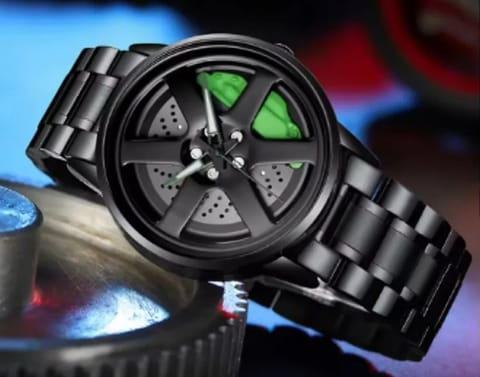 Men's Car Wheel Watch(মাঝখানে চাকা ঘুরবে
