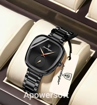 Poedagar New Unique Design Stainless Steel Ladies Watch-Black (783 ) 1