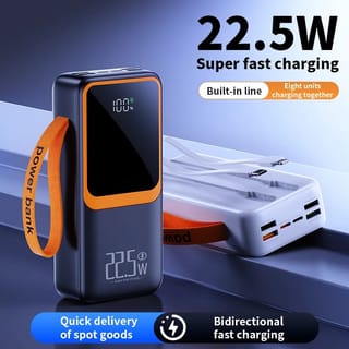 Matrix M10-10000mAh Power Bank Fast Charging 22.5W- Built-in Cables 1