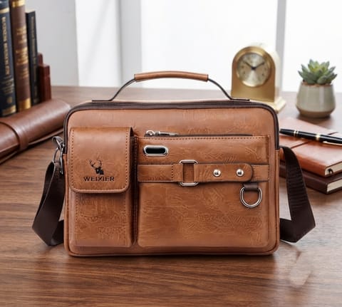Men's Pu Leather Shoulder Bag (brown shape)