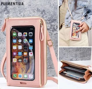 Women Bags Soft Leather Wallets Touch Screen 1