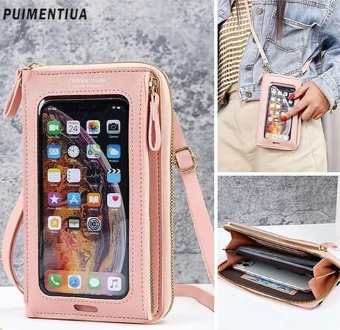 Women Bags Soft Leather Wallets Touch Screen