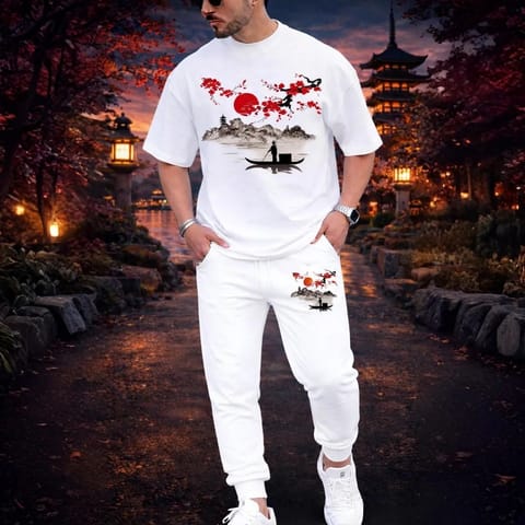 Export Quality 100% Cotton Fabrics Tshirt & Trouser Combo Set