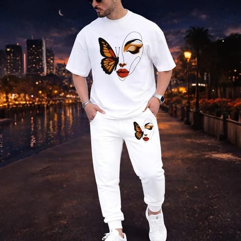 Export Quality 100% Cotton Fabrics Tshirt & Trouser Combo Set