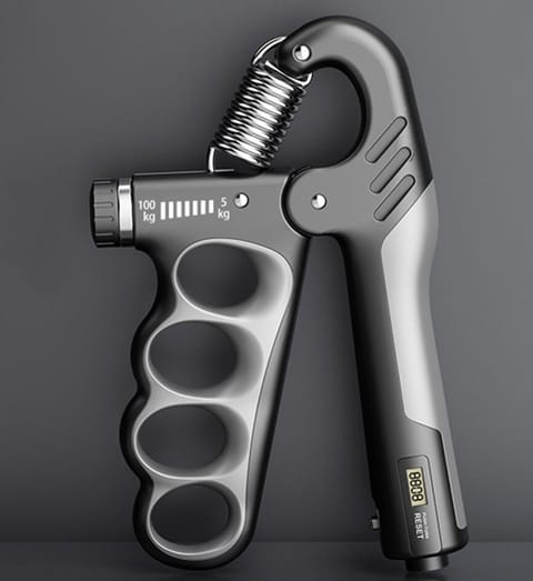 Adjustable hand grip for Training Musicians Athletes and Hand Injury 10-100kgTraining Hand Gripper for Musicians Athletes and Hand Injury&nbsp;&nbsp;Product description:[Versatile Usage] Whether used in fitness or rehab machines, this grip strengthener enhances hand grip for various activities like musicianship, sports, and injury recovery.[Auto Counting Feature] Grip strength trainer includes automatic counting display for easy tracking, encouraging progress with clear results.[Stainless Steel] Made with high-strength stainless steel spring, this hand grip strengthener ensures long-lasting use without breakage, providing rustproof and wear-resistant properties.[Ergonomic Comfort] The ergonomic handle design of the grip strength trainer ensures a comfortable, non-slip grip that modles to fit each finger, enhancing user experience.[Effective Strength Training] Hand grip strengthener offers 11.0‑220.5lb resistance, suitable for all fitness levels, ideal for the whole family to build hand strength.Specification:Item Type: Hand Grip StrengthenerMaterial: PP, SteelBattery Information: Lithium Battery 170mAh (Shipped with Built in Battery)Package List:1 x Hand Grip StrengthenerHow To Use:Press the bottom button to clear the count, rotate the grip button to adjust the forceColour&nbsp;&nbsp; &nbsp;OrangeBrand&nbsp;&nbsp; &nbsp;DrfeifyManufacturer&nbsp;&nbsp; &nbsp;DrfeifyAbout this item[Versatile Usage] Whether used in fitness or rehab machines, this grip strengthener enhances hand grip for various activities like musicianship, sports, and injury recovery.[Auto Counting Feature] Grip strength trainer includes automatic counting display for easy tracking, encouraging progress with clear results.[Stainless Steel ] Made with high-strength stainless steel spring, this hand grip strengthener ensures long-lasting use without breakage, providing rustproof and wear-resistant properties.[Ergonomic Comfort] The ergonomic handle design of the grip strength trainer ensures a comfortable, non-slip grip that modles to fit each finger, enhancing user experience.[Effective Strength Training] Hand grip strengthener offers 11.0‑220.5lb resistance, suitable for all fitness levels, ideal for the whole family to build hand strength.Link: https://bbazar.com.bd/product/training-hand-gripper-for-musicians-athletes-and-hand-injury/item-9227