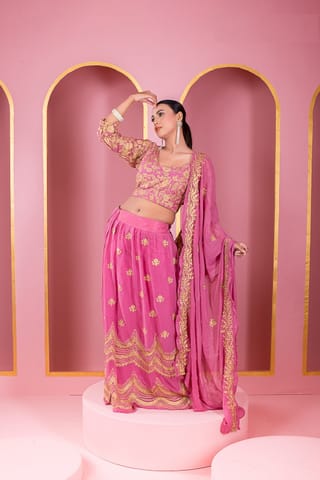 রেডিমেড জর্জেট এমব্রয়ডারি পার্টি ড্রেস 1