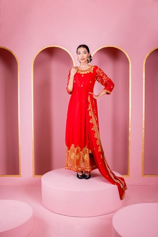 জর্জেট এমব্রয়ডারি পার্টি ড্রেস 2