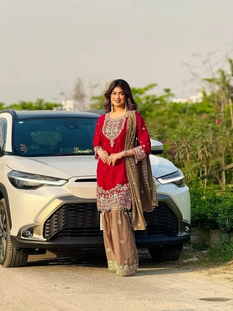 🔥 লাক্সারি গারারা পার্টি ড্রেস💥