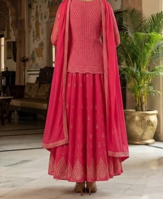 Readymade Georgette Embroidered Party Dress 3