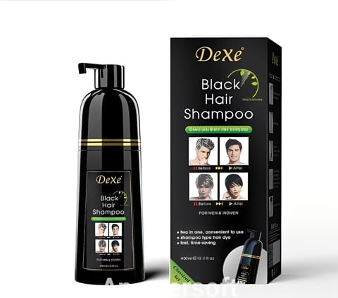 Dexe Black Hair Shampoo Bottle 400 ml new