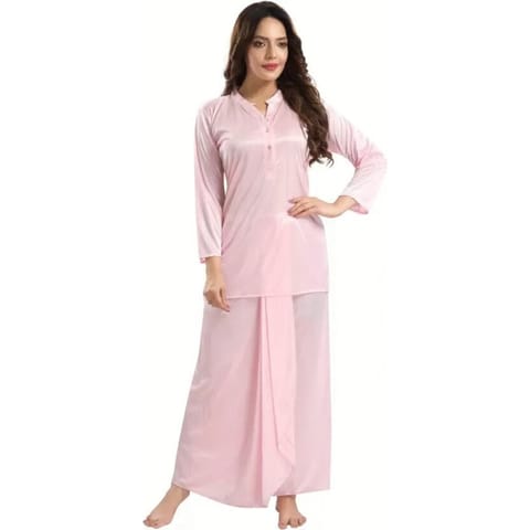 🌸 সাটিন নাইটসেট (টপ ও লুঙ্গি)
