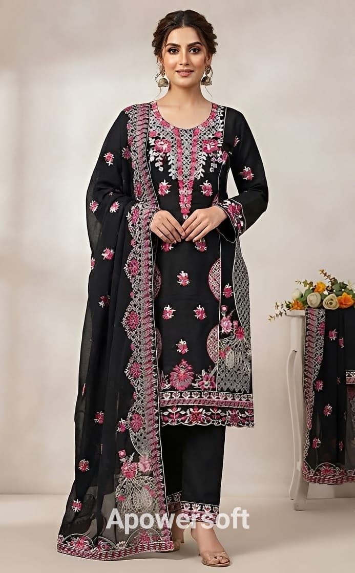 Embroidery Readymade Three Piece