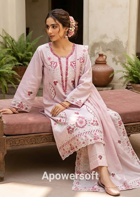 Embroidery Readymade Three Piece