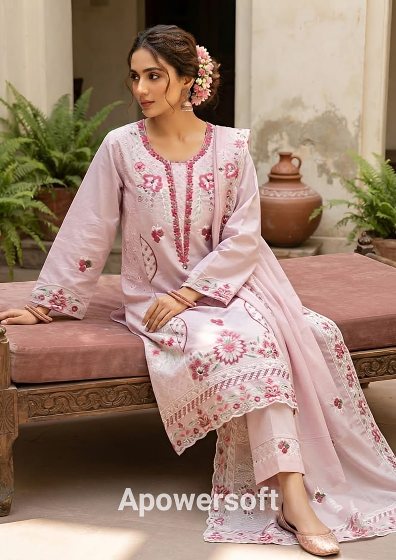Embroidery Readymade Three Piece