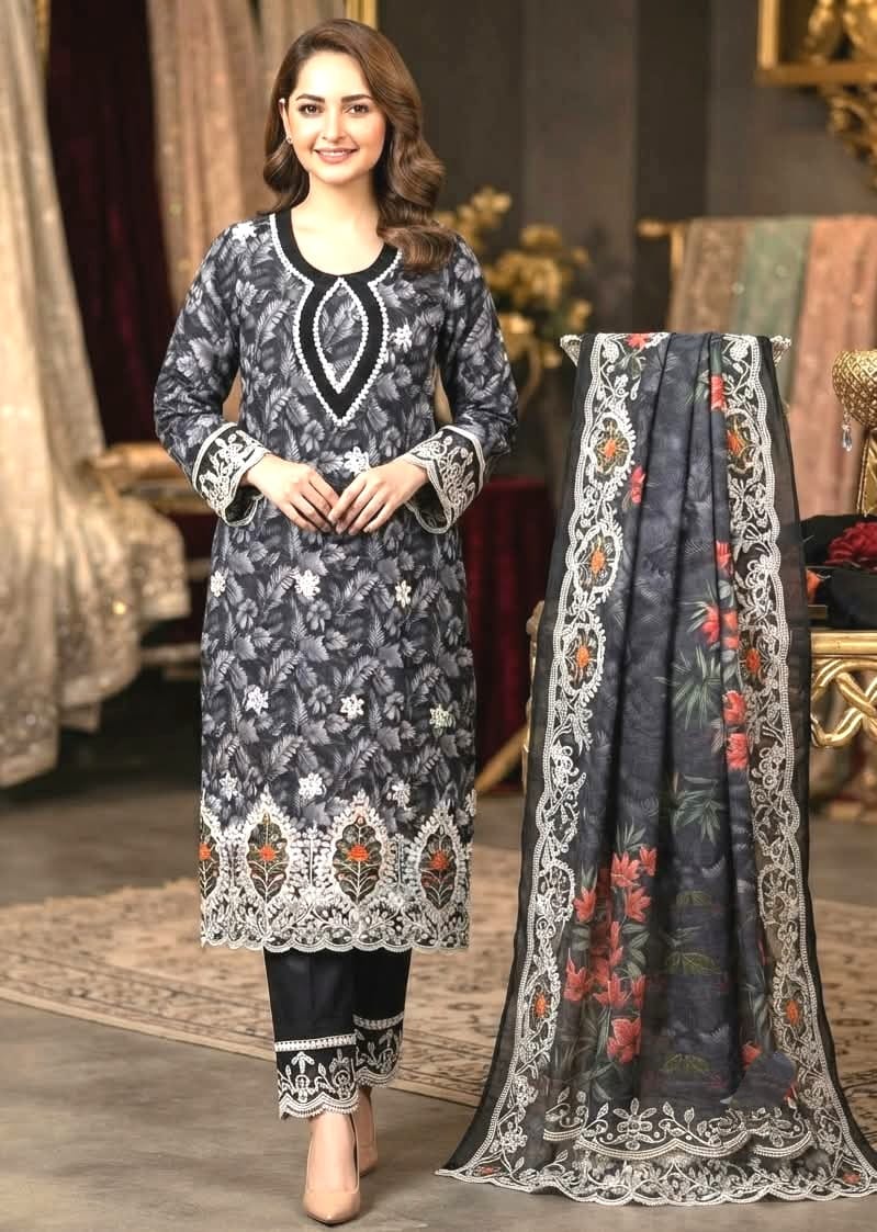 Leaser Cut Readymade Three Piece
