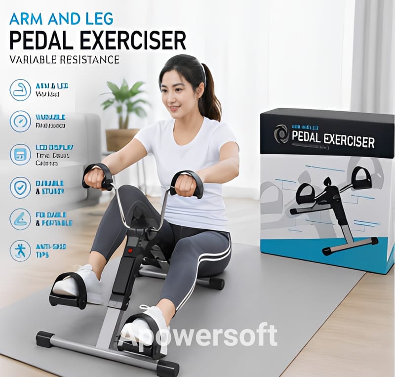 Arm & Leg Pedal Exerciser with LCD Display & Adjustable Resistance
