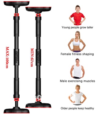 Adjustable Door Pull Up Bar (100-120cm) - No-Drilling Home Fitness Training Bar 2