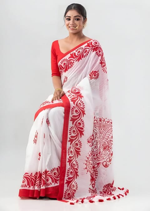 হাফসিল্ক জামদানি শাড়ি