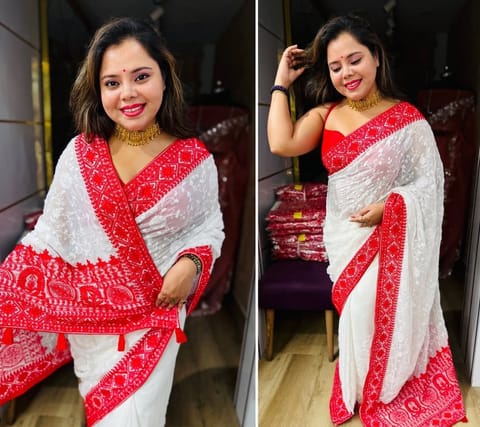 হাফসিল্ক জামদানি শাড়ি