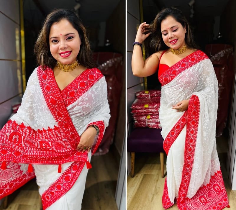 হাফসিল্ক জামদানি শাড়ি