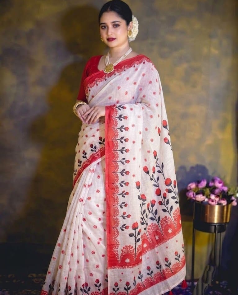 হাইব্রিড হাফ-সুতি সফট শাড়ি