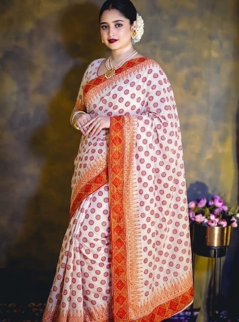 হাইব্রিড হাফ-সুতি সফট শাড়ি