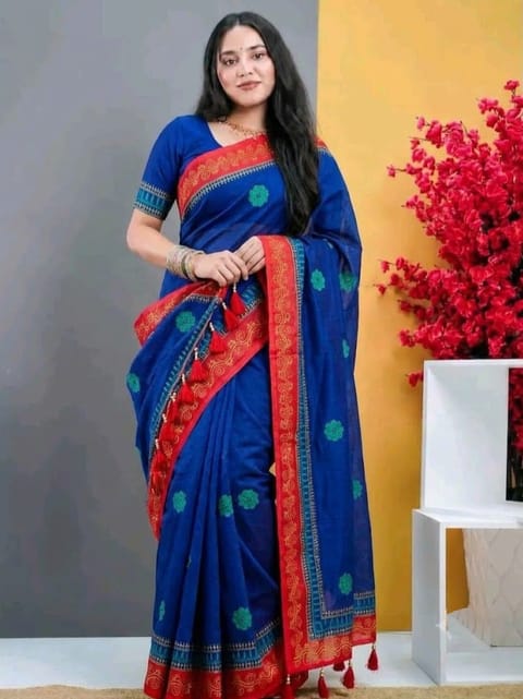 হাইব্রিড হাফ-সুতি সফট শাড়ি
