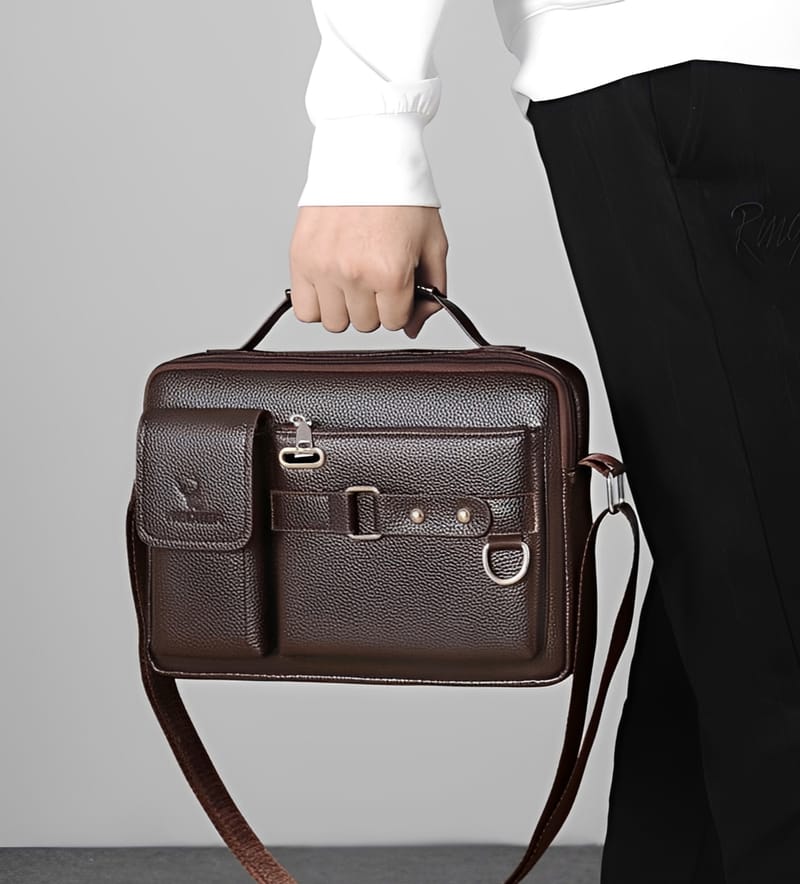 Men's Pu Leather Shoulder Bag (brown shape)