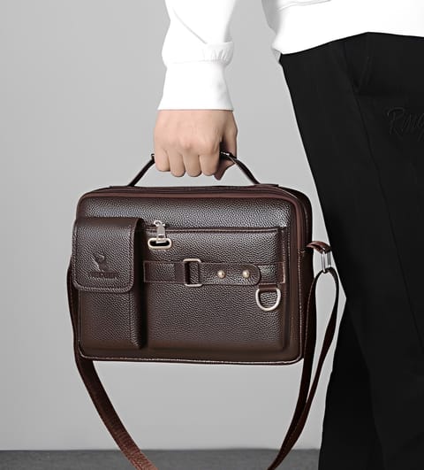 Men's Pu Leather Shoulder Bag (brown shape)